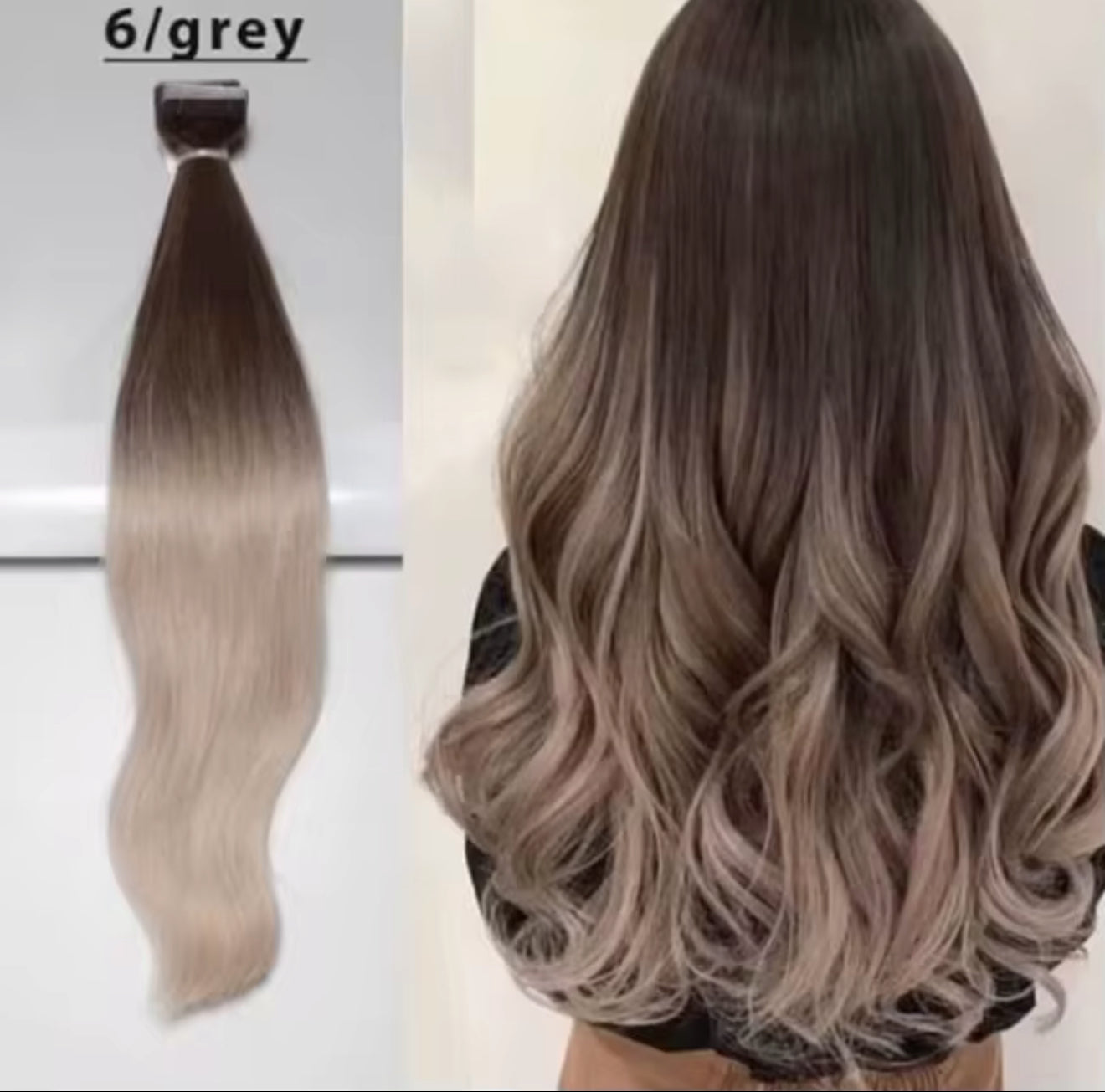 Ombre 6/grey hair extensions