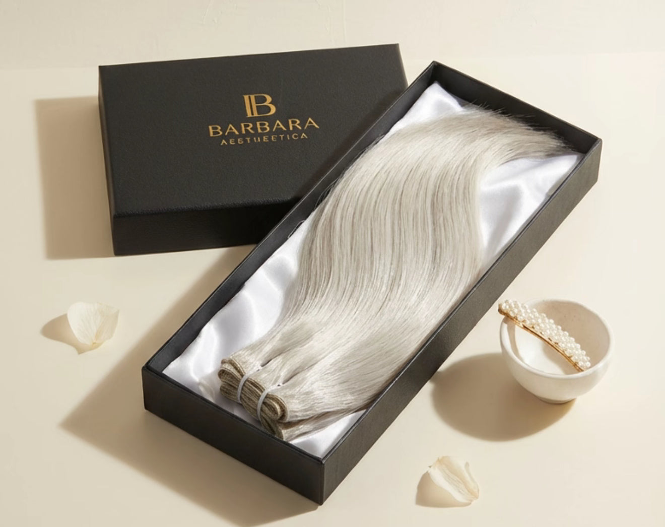 Silver hair extensions