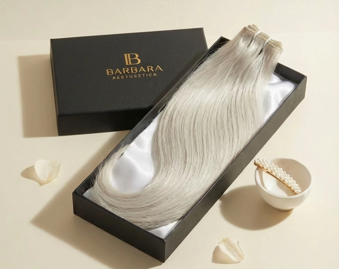 Silver hair extensions