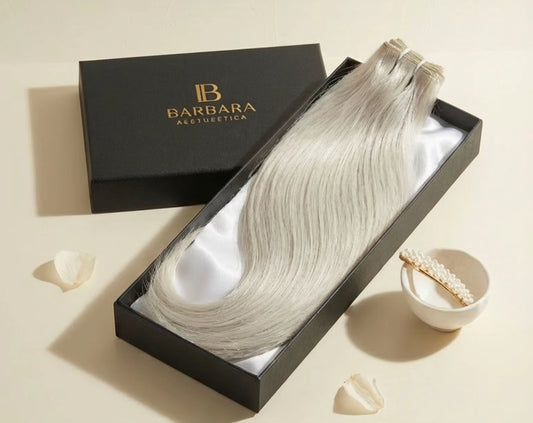 Silver hair extensions
